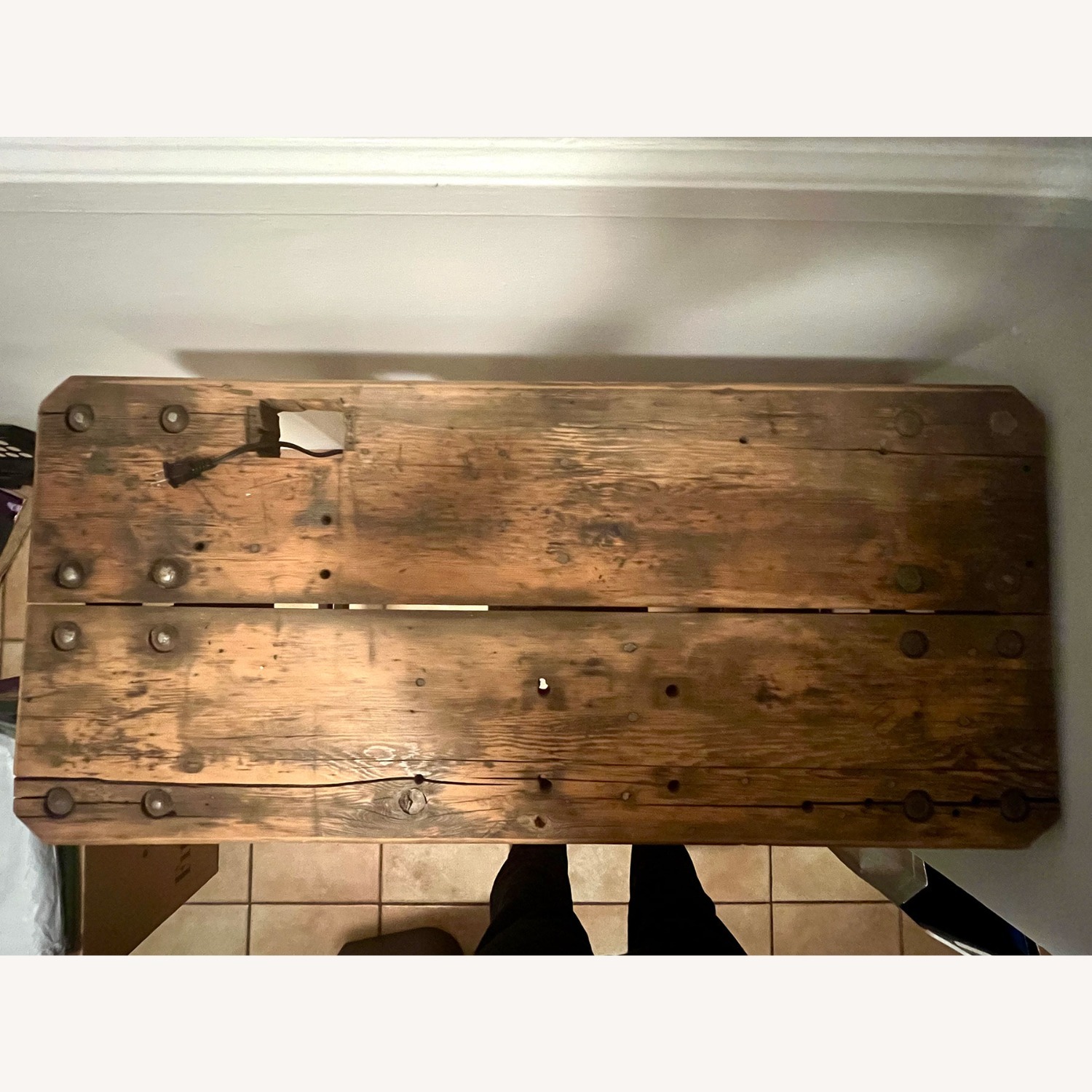 Vintage Industrial Style Work Bench Bar Table - image-2