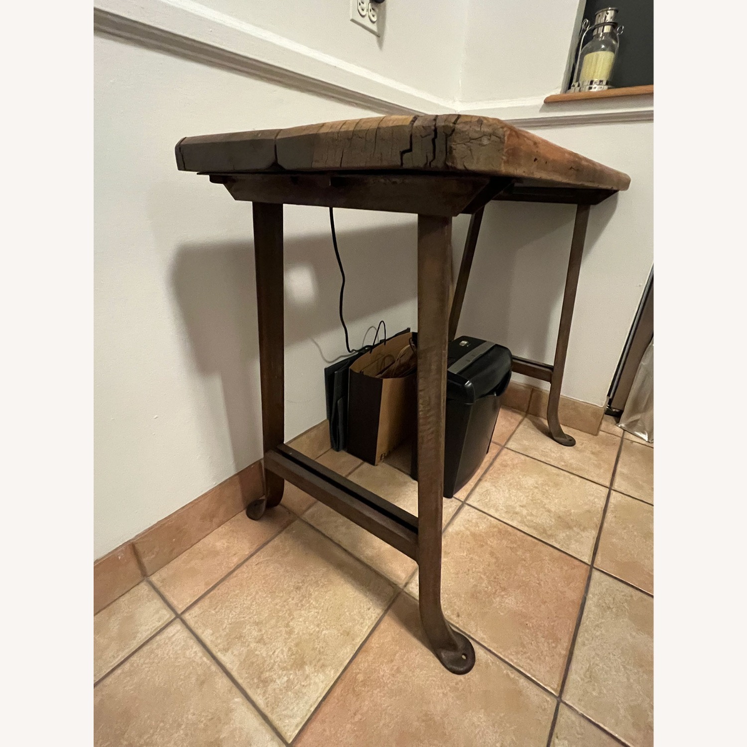 Vintage Industrial Style Work Bench Bar Table - image-7