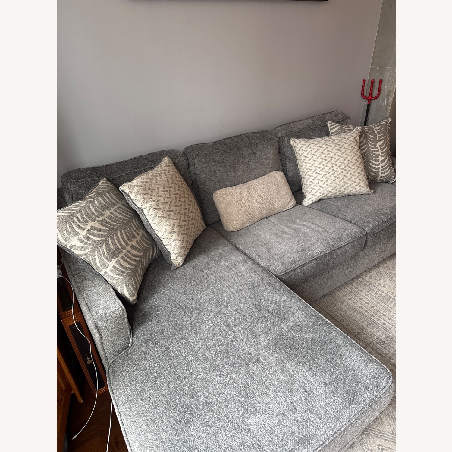 Light Gray 2 Piece Sectional with Movable Chaise - image-3