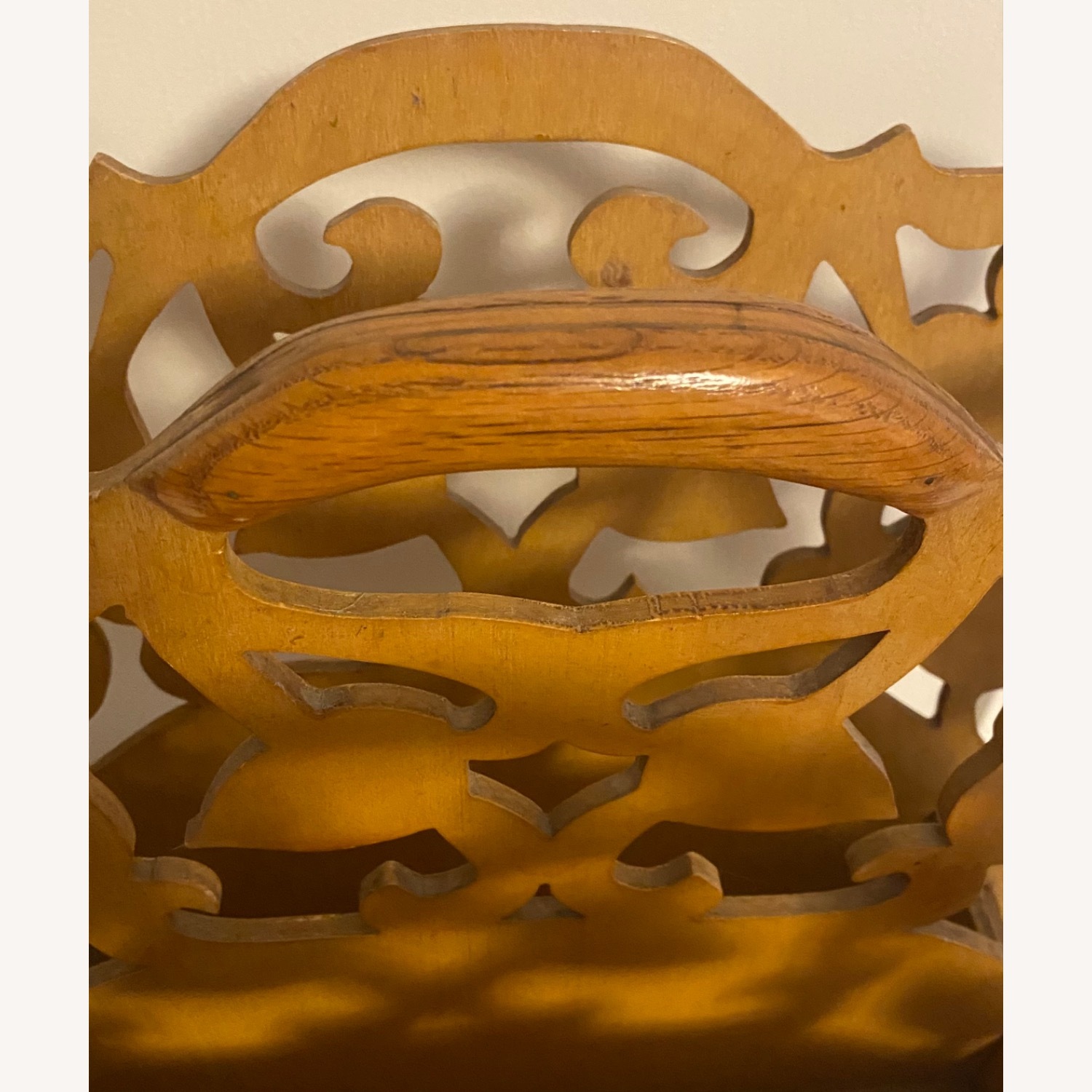 Antique Wooden Magazine Rack Record Holder - image-4