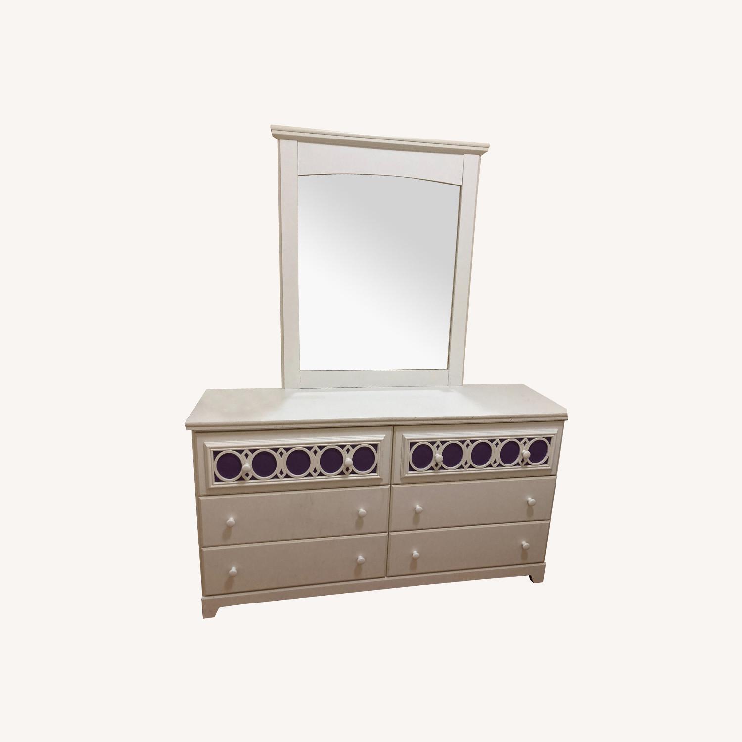 White Dresser with Mirror - image-0