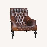 Vintage leather Tufted Chairs Set