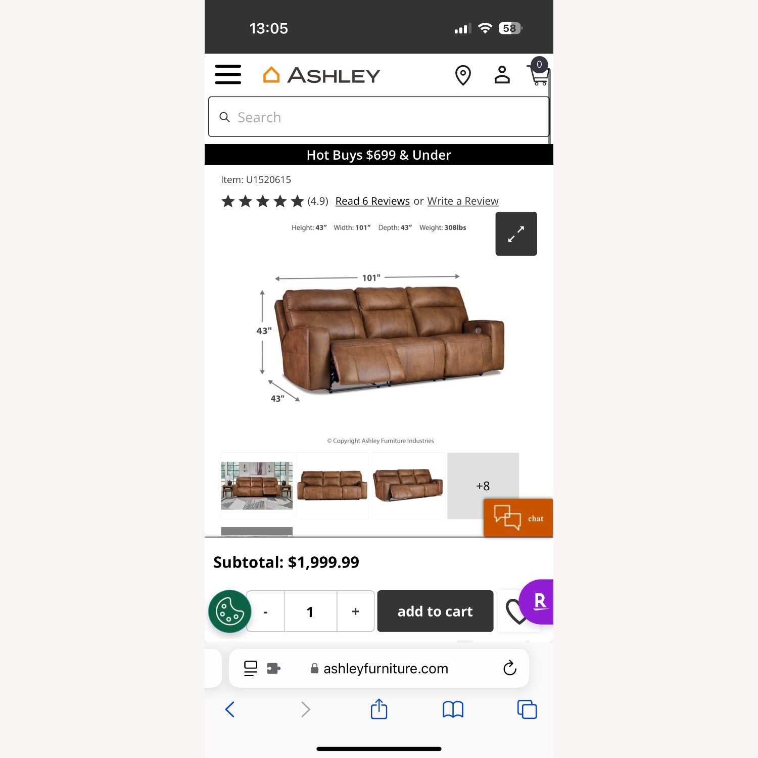 Game Plan Dual Power Leather Reclining Sofa - image-6