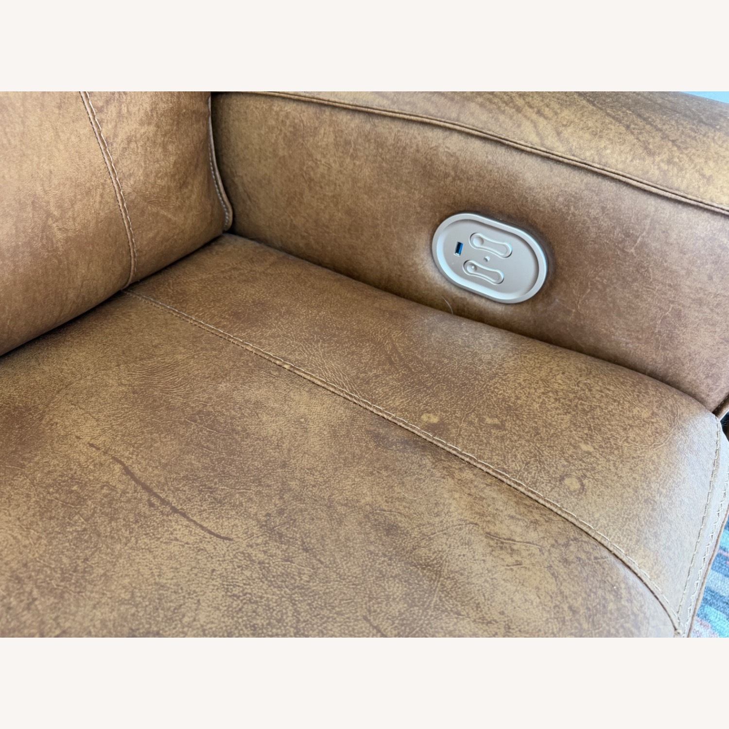 Game Plan Dual Power Leather Reclining Sofa - image-3