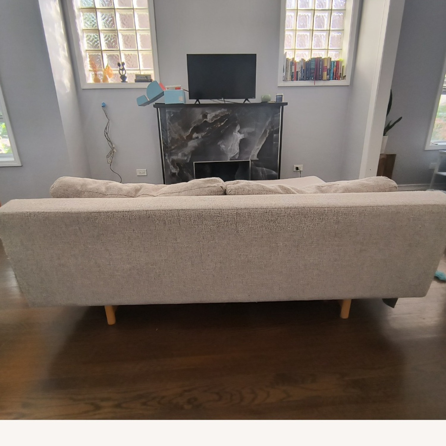 West Elm Gray 2 Seater Chaise Sectional - image-12