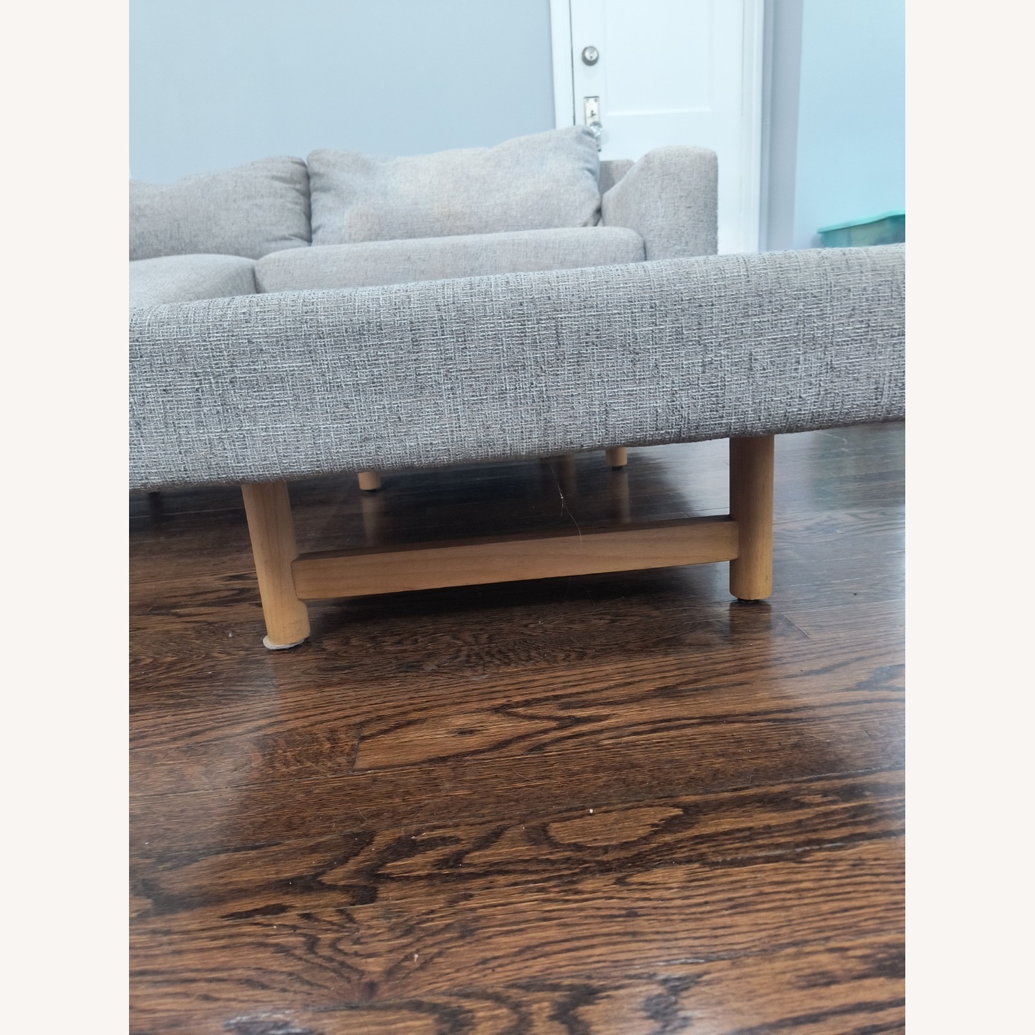 West Elm Gray 2 Seater Chaise Sectional - image-9