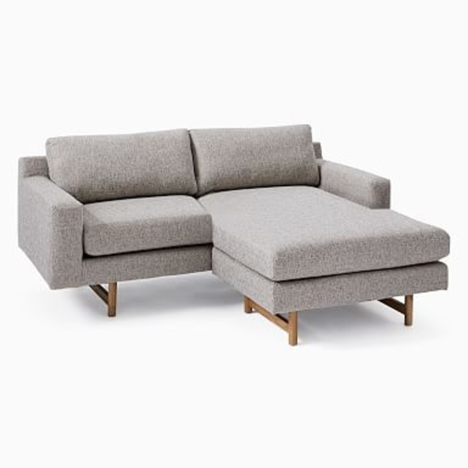 West Elm Gray 2 Seater Chaise Sectional - image-0