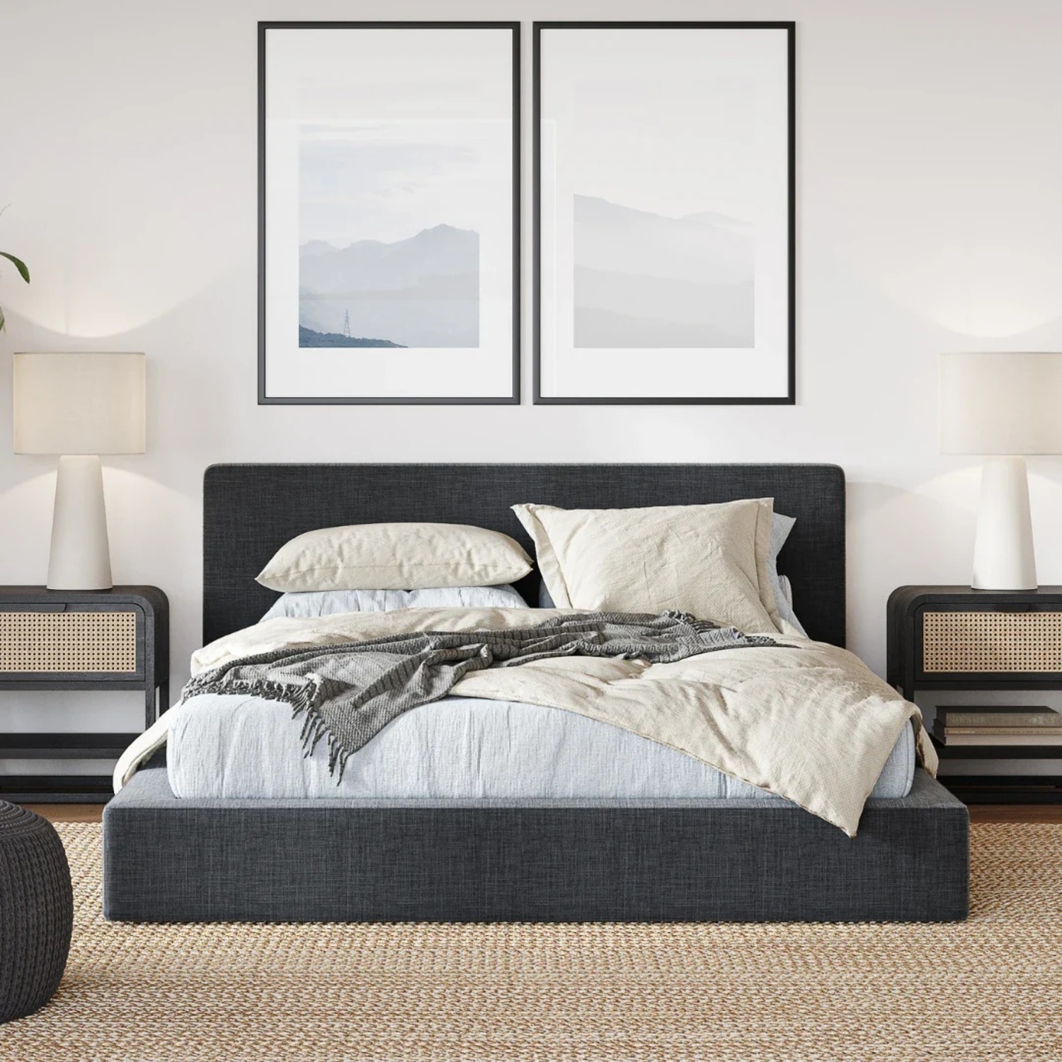 Soft Frame Ultra Bed Frame + Headboard in Onyx - image-0