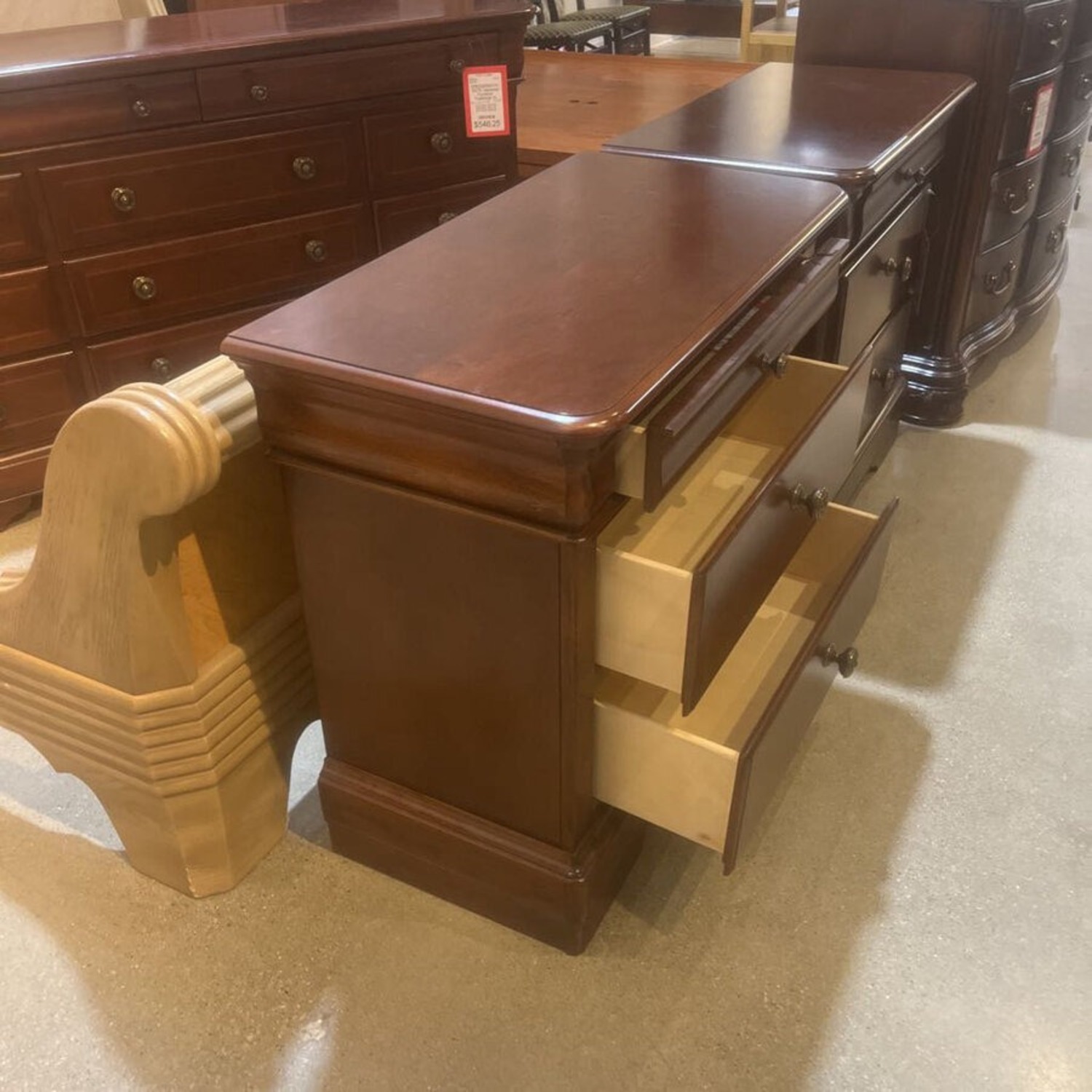 Traditional Wood 3-Drawer Nightstand - image-3