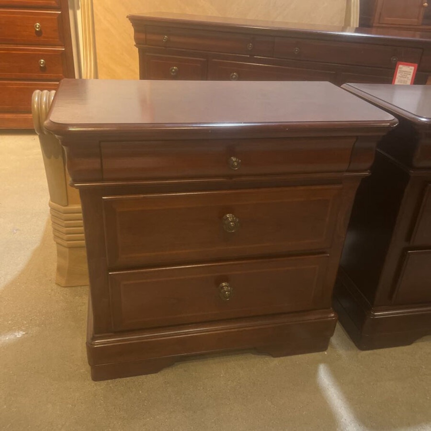 Traditional Wood 3-Drawer Nightstand - image-1