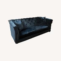 Ethan Allen Shelton Sofa in Sapphire Blue Velvet
