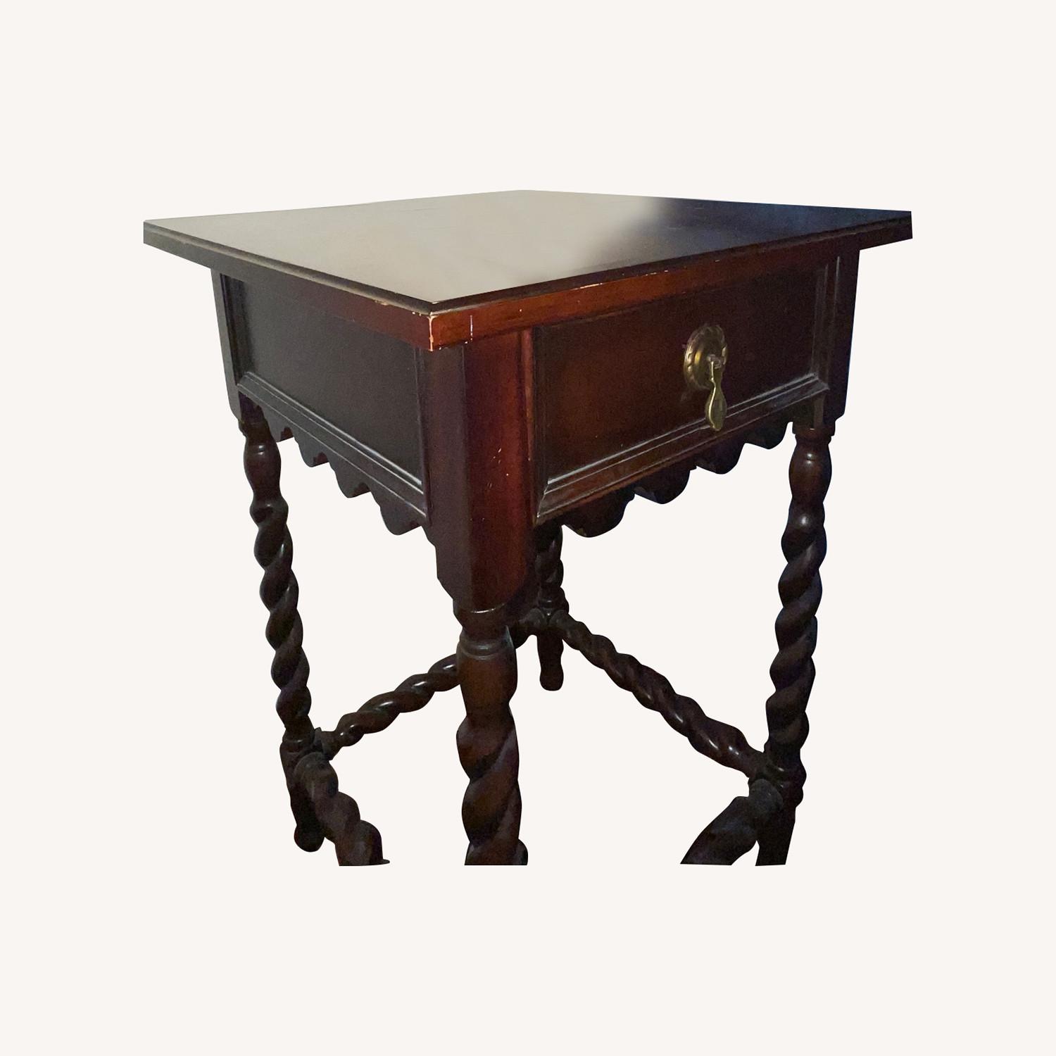 Pair of Rope-leg End "Mahogany" Tables - image-0