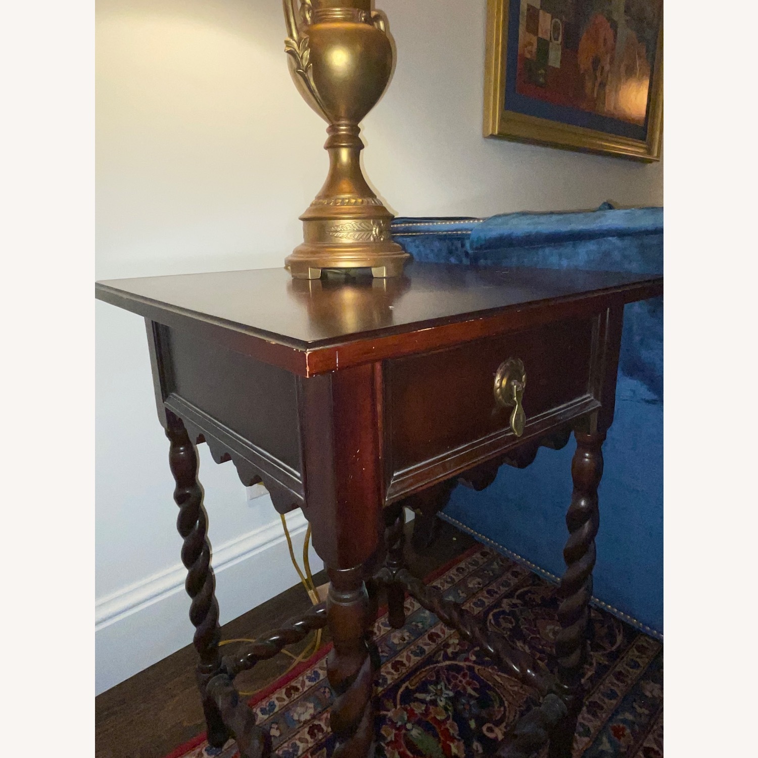 Pair of Rope-leg End "Mahogany" Tables - image-1