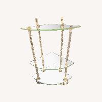 Vintage Glass Lucite Hanging shelf Towel Rack
