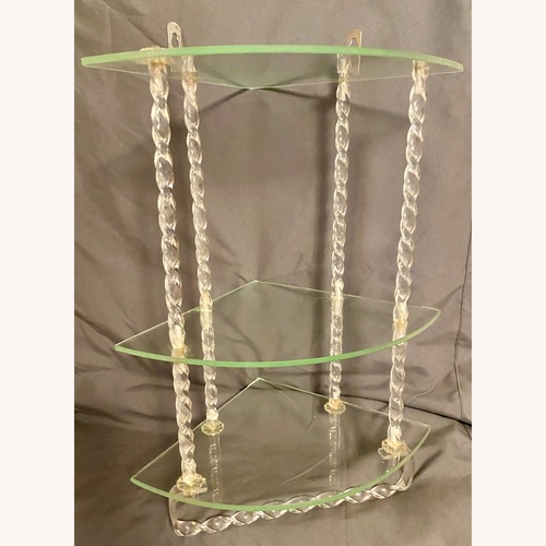 Used Vintage Glass Lucite Hanging shelf Towel Rack for sale on AptDeco