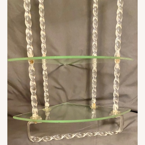 Used Vintage Glass Lucite Hanging shelf Towel Rack for sale on AptDeco