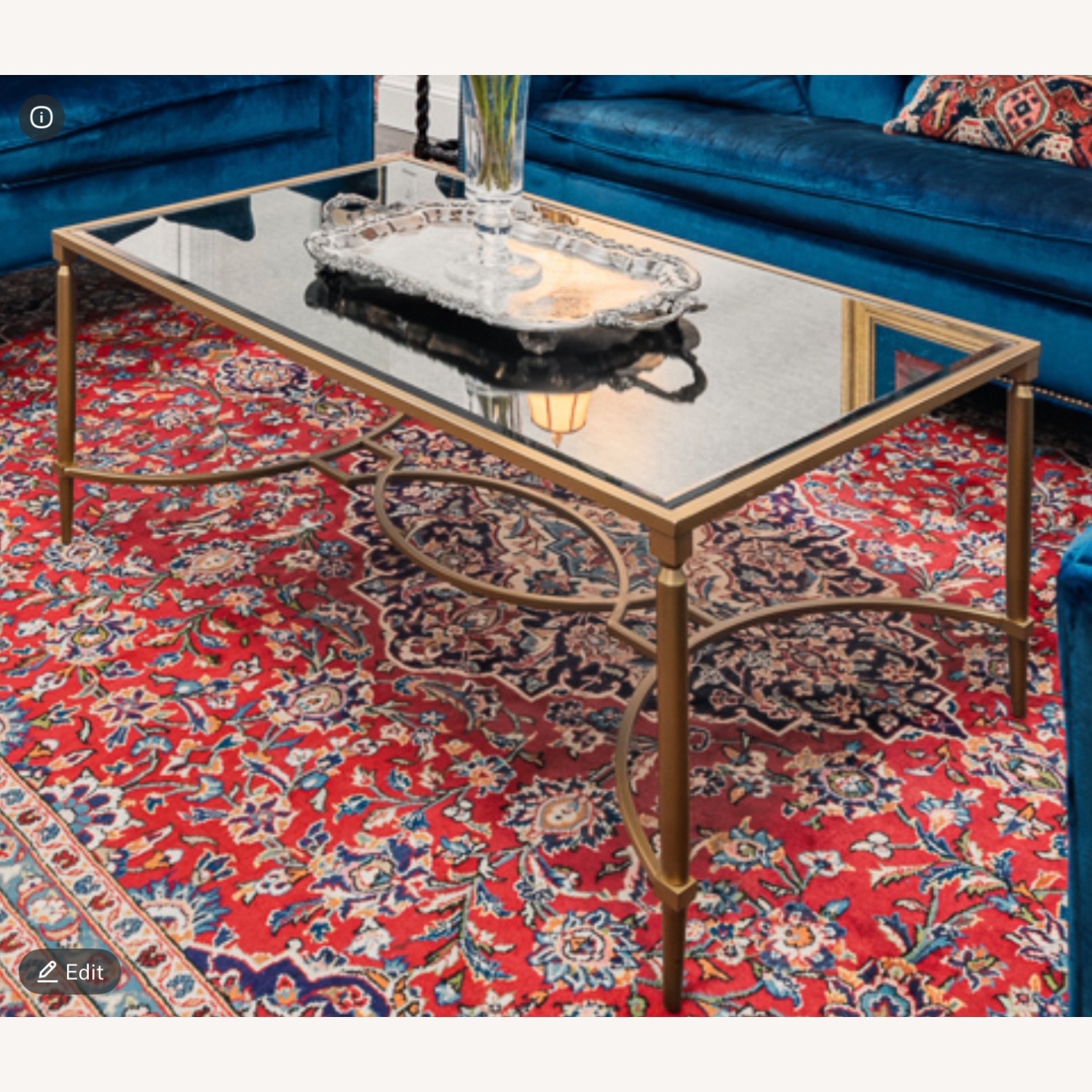 Persian Style Rug in Blue and Red - image-1