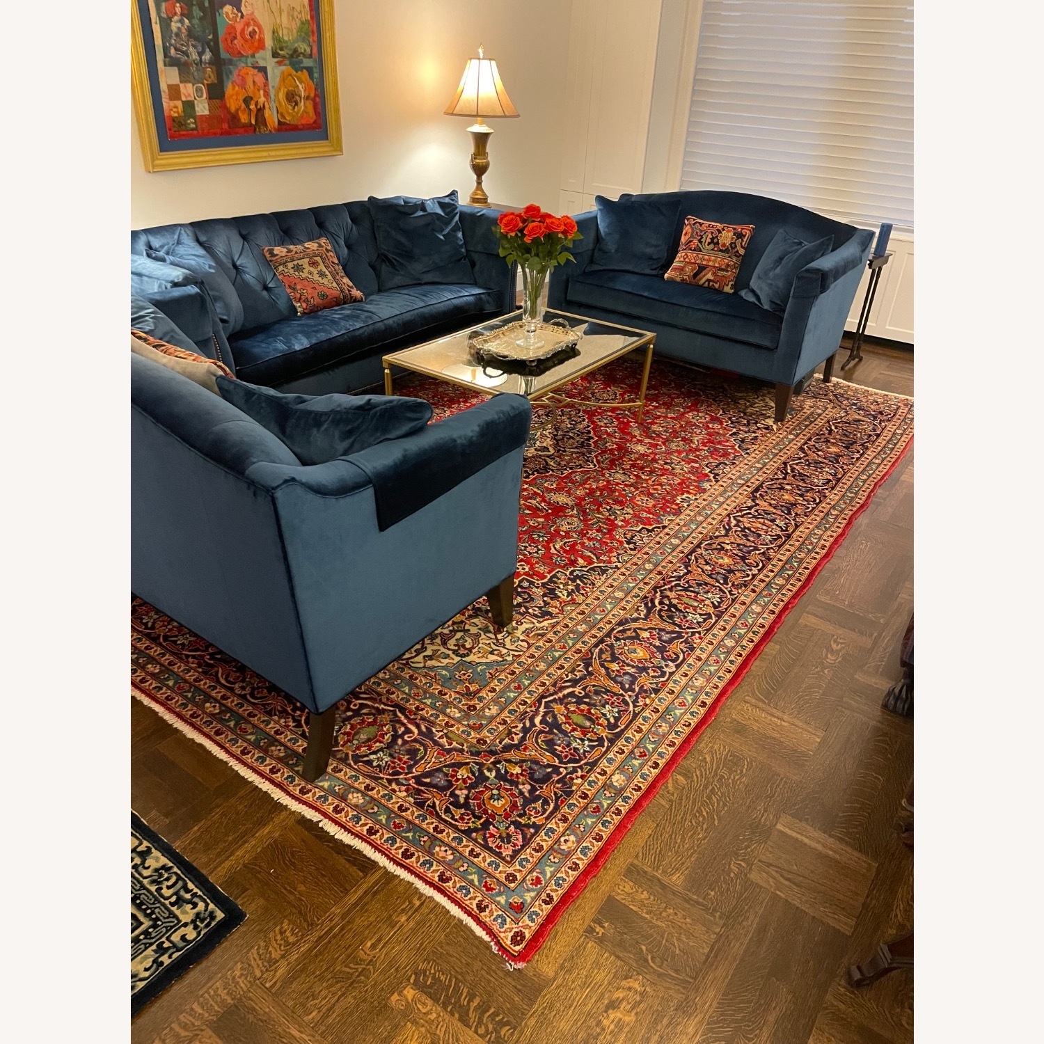 Persian Style Rug in Blue and Red - image-2