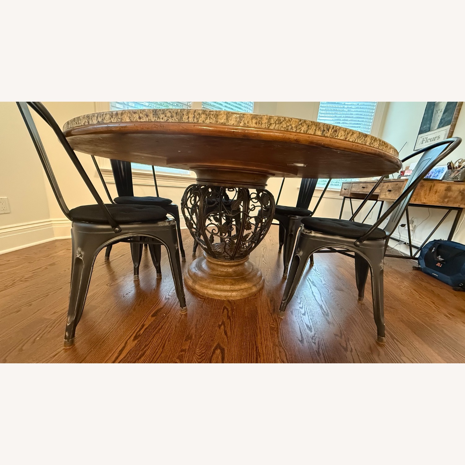 Granite Round Dining Table and 6 Chairs - image-3