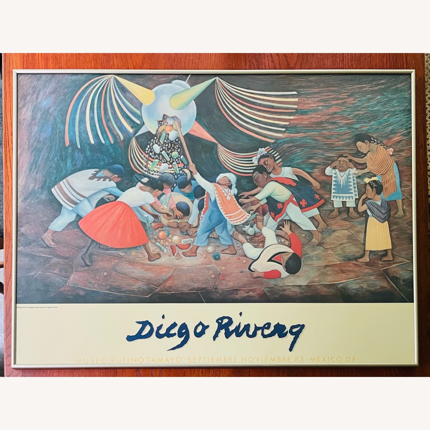 Vintage Diego Rivera Exhibit Poster "Pinata" - image-1