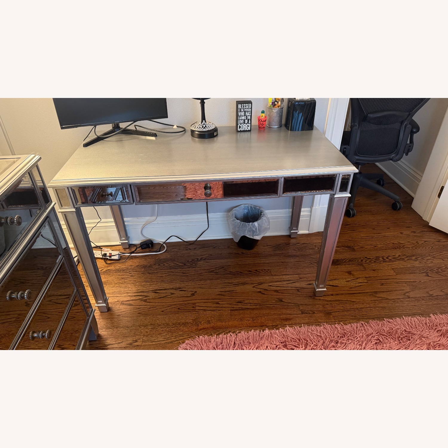 Pier 1 Imports Mirrored Desk - image-1