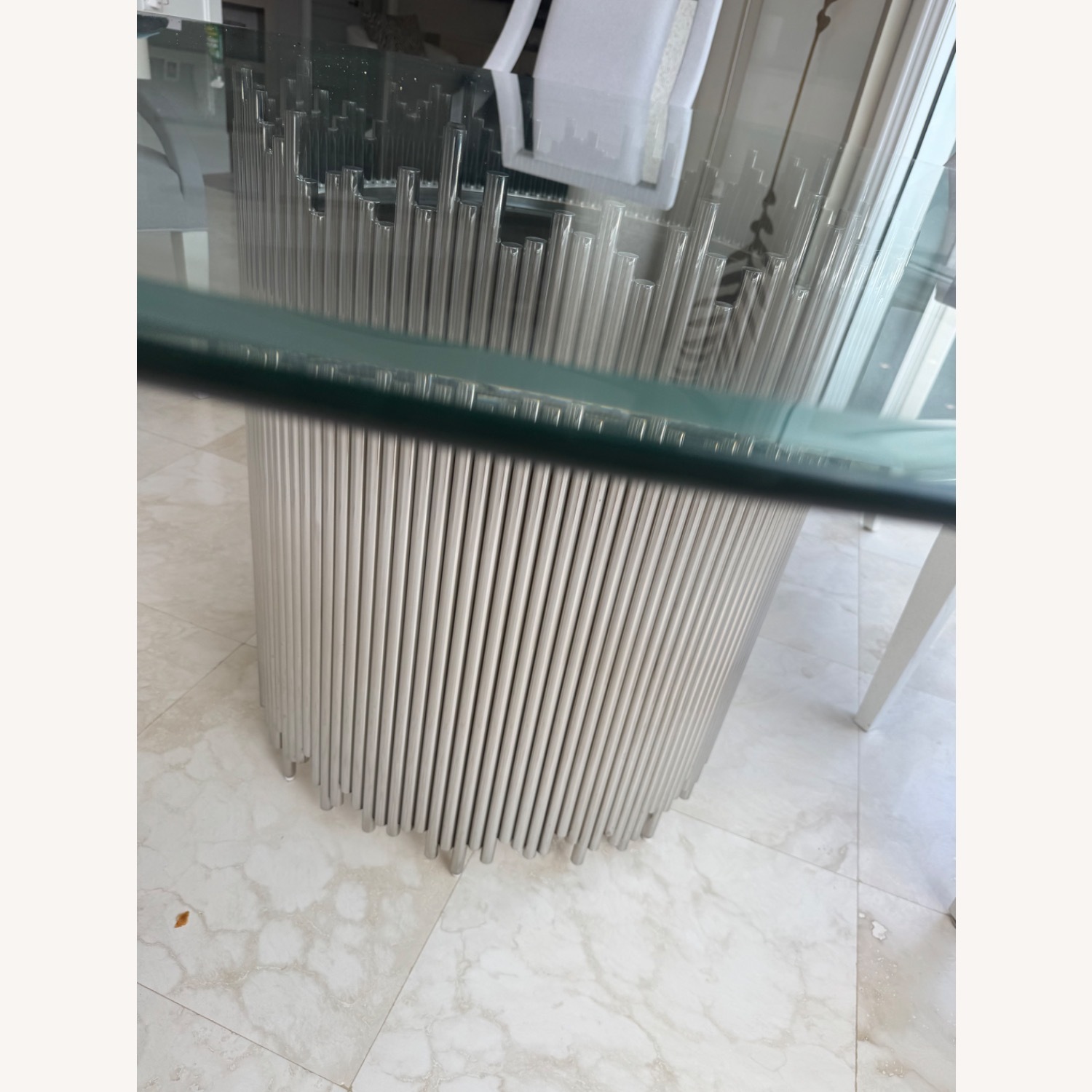 Bernhardt Round Glass Table With Metal Base - image-3