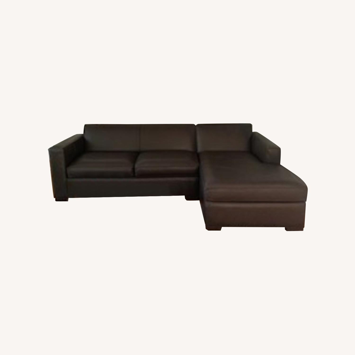 Room& Board Metro Sectional Chaise in Leather - image-0