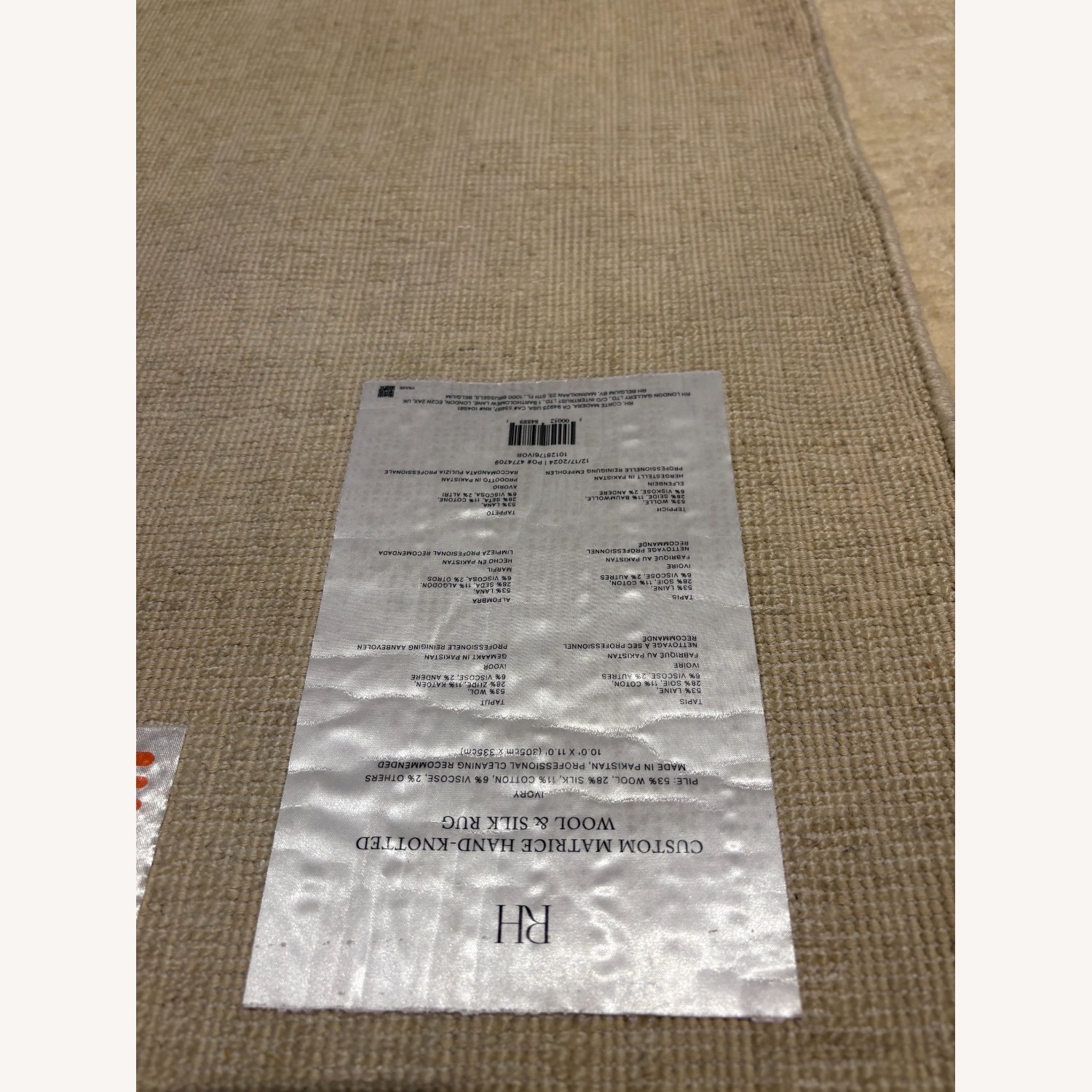 RH Matrice Wool & Silk Rug – 10' x 11' – Ivory - image-15