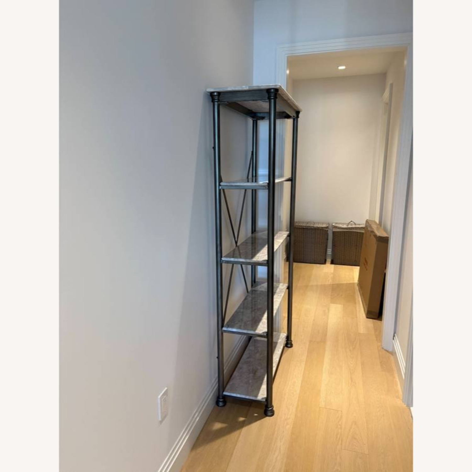 CB2 Tall Marble and Metal Shelving Unit - image-3