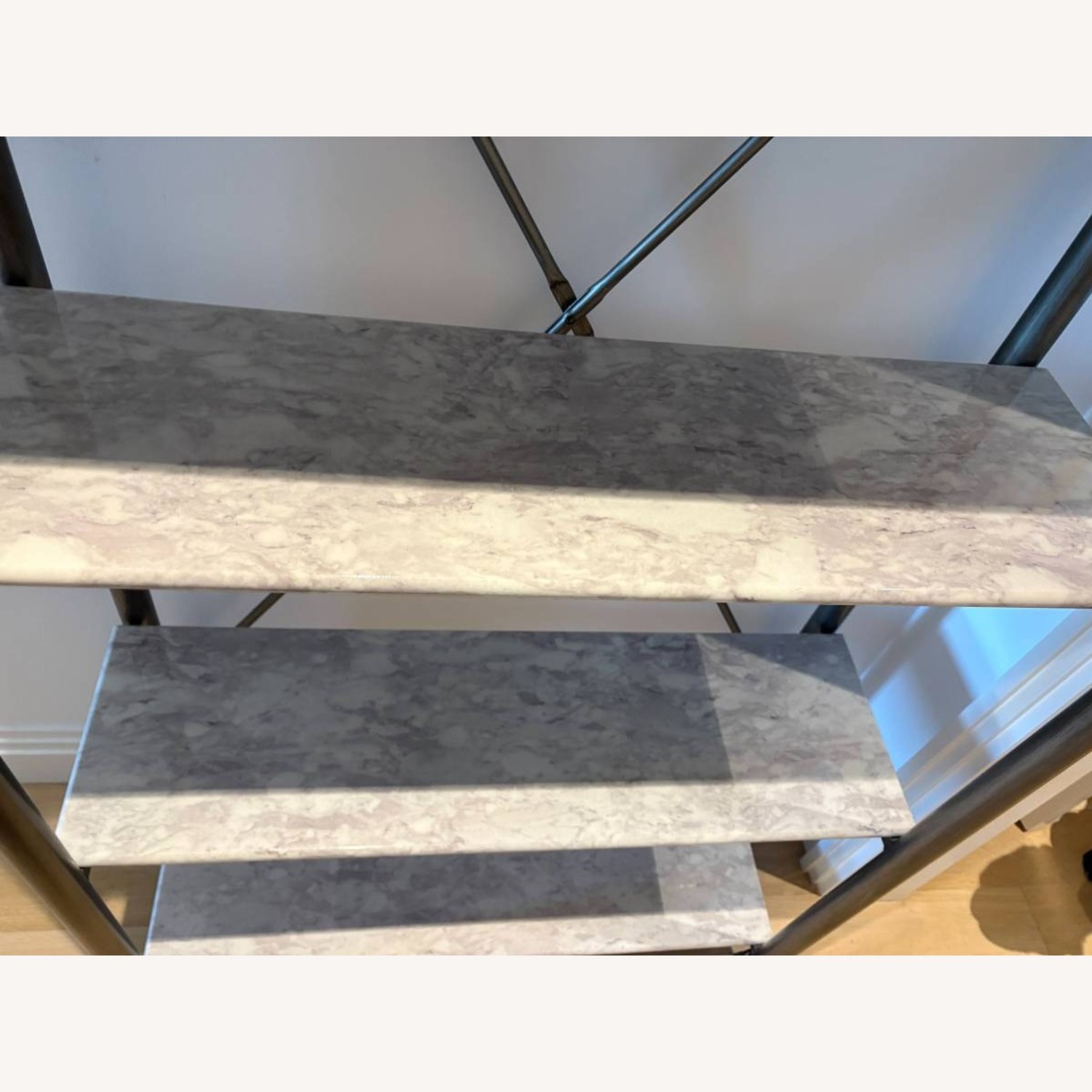 CB2 Tall Marble and Metal Shelving Unit - image-2