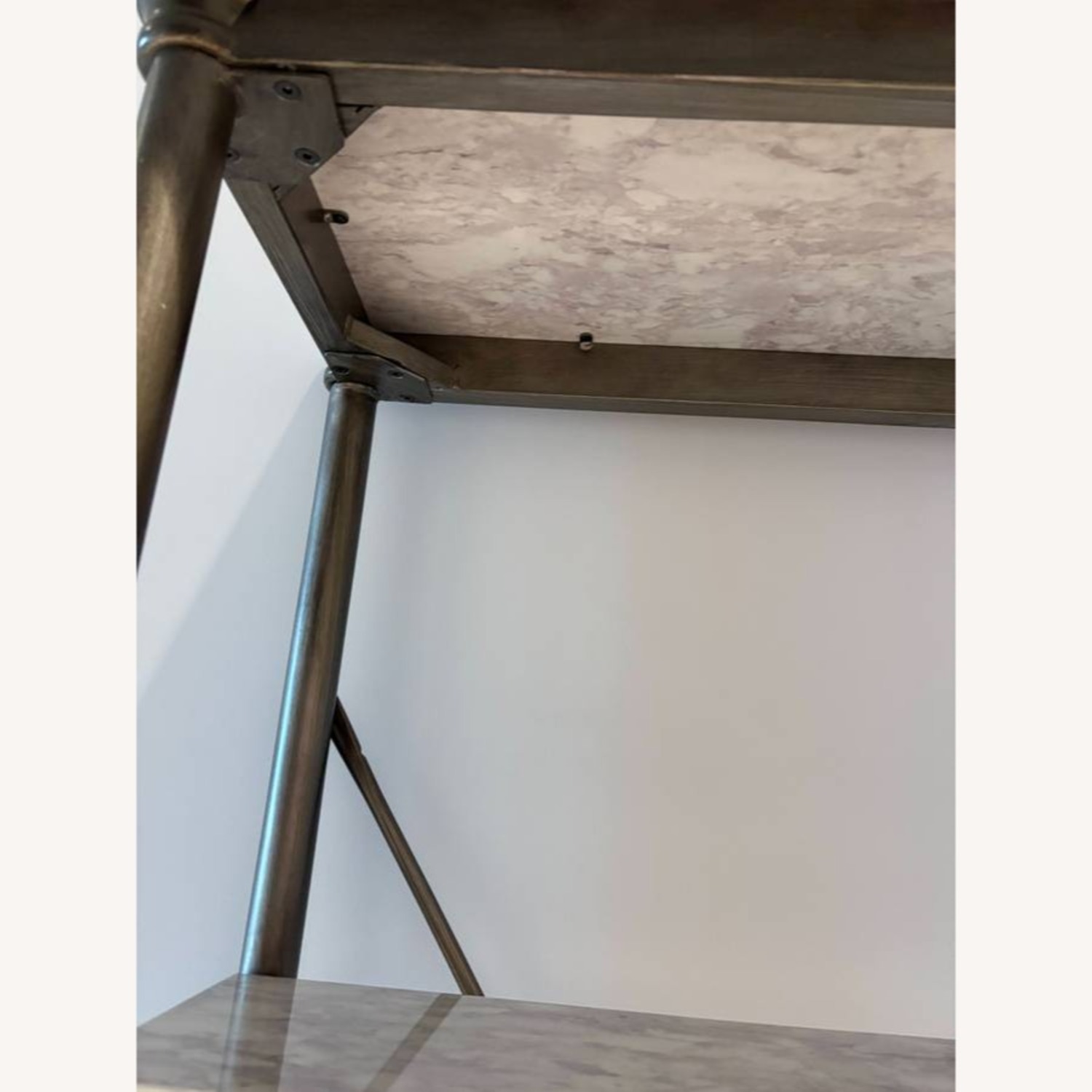 CB2 Tall Marble and Metal Shelving Unit - image-1