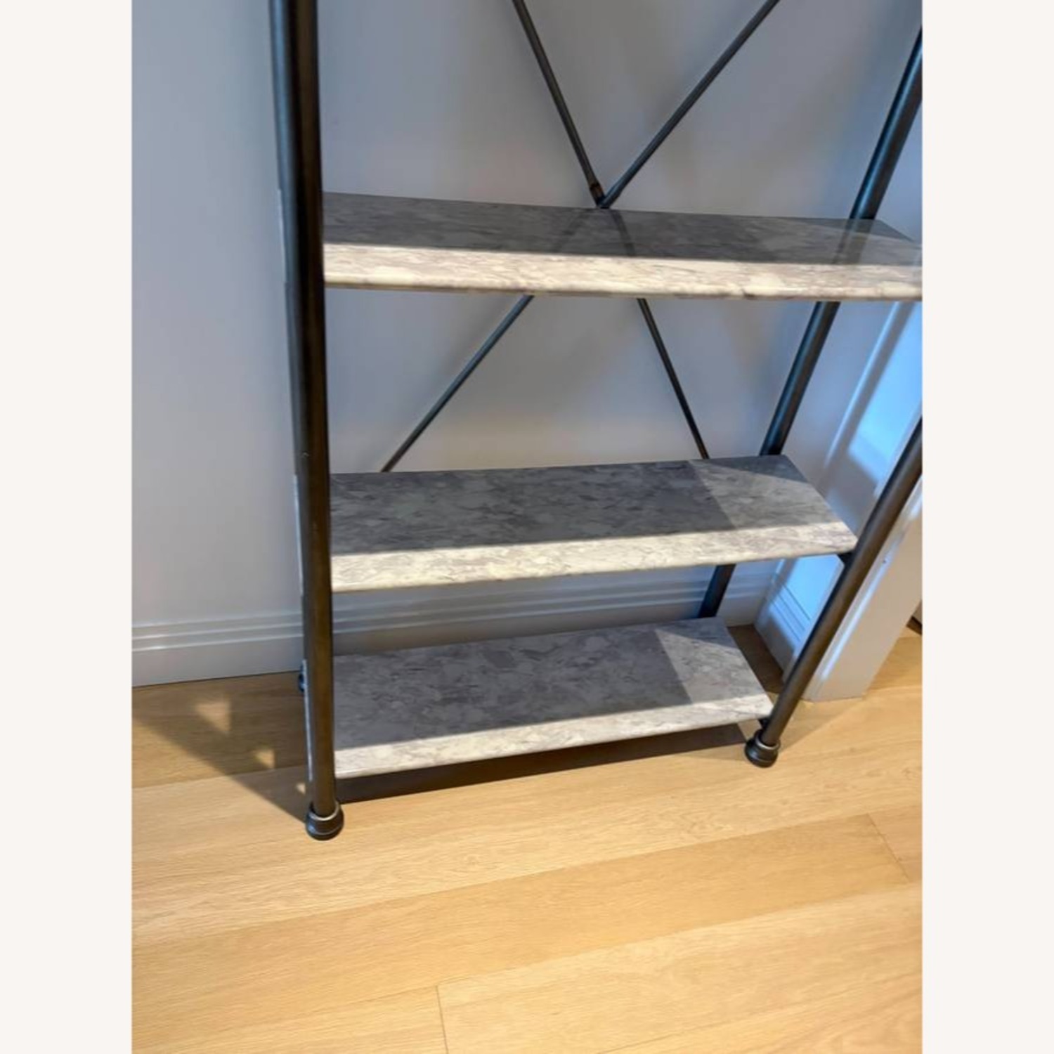 CB2 Tall Marble and Metal Shelving Unit - image-4