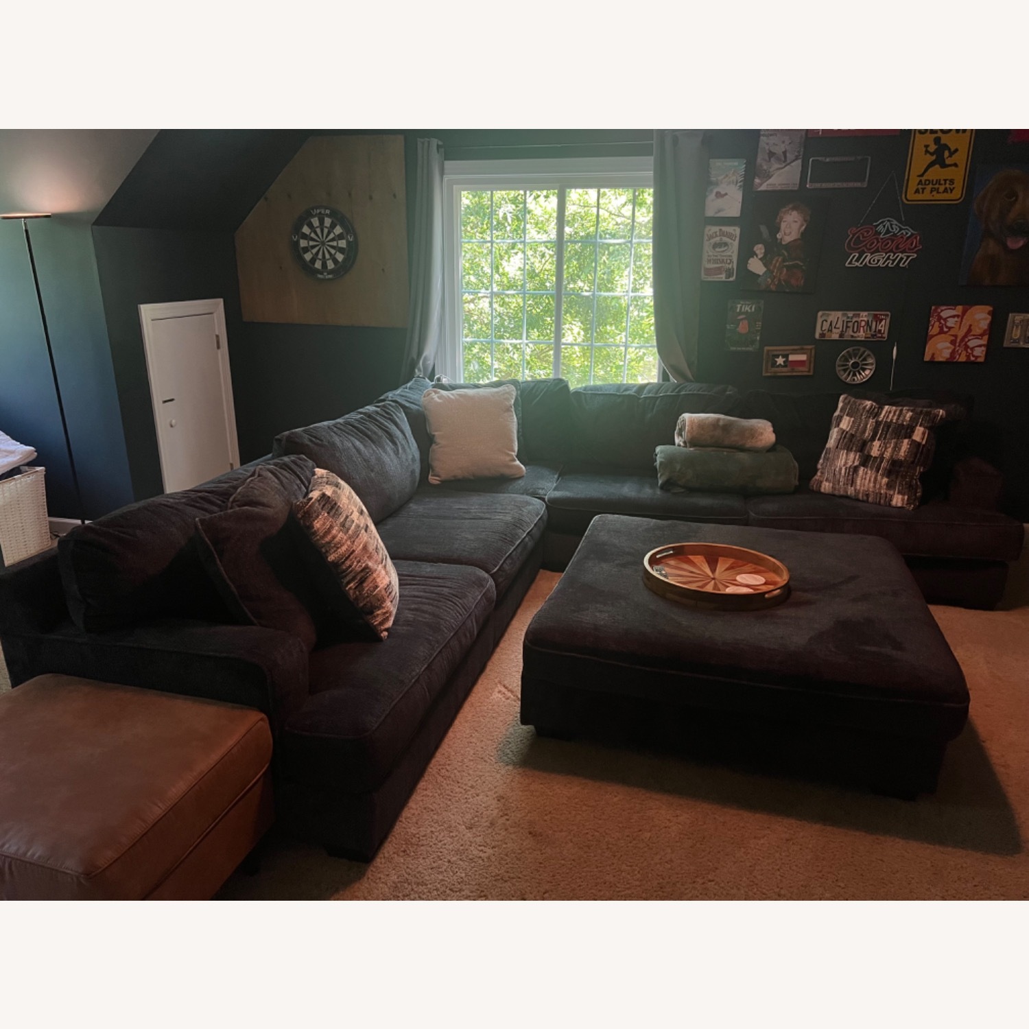 Ashely Furniture 3 Piece Sectional W Ottoman - image-1