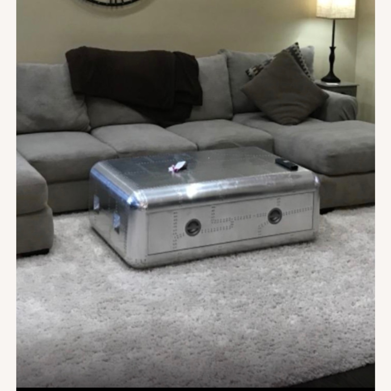 Aviator Style Coffee Table With Storage - image-2