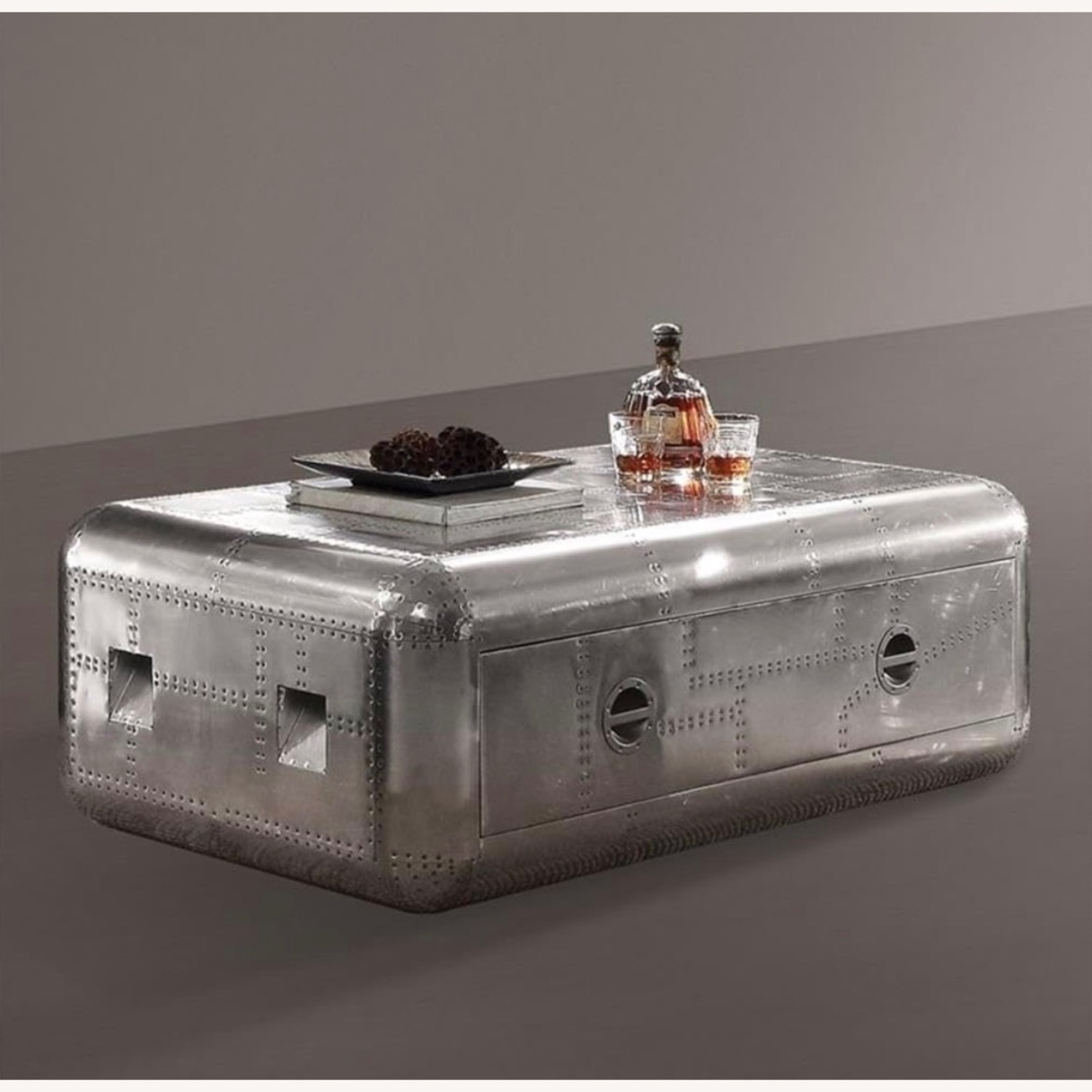 Aviator Style Coffee Table With Storage - image-1