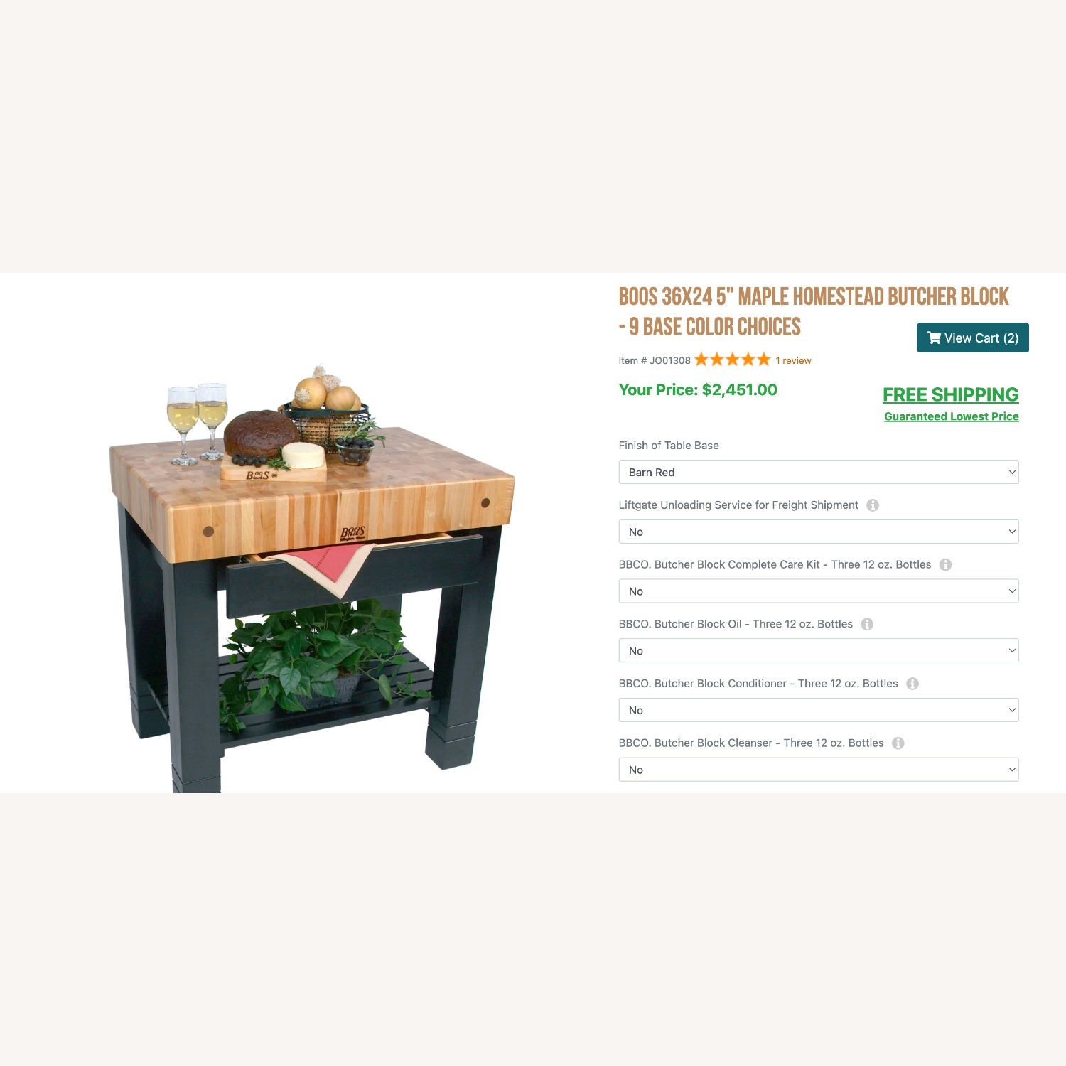 Boos 36x24 5" Maple Homestead Butcher Block - image-5