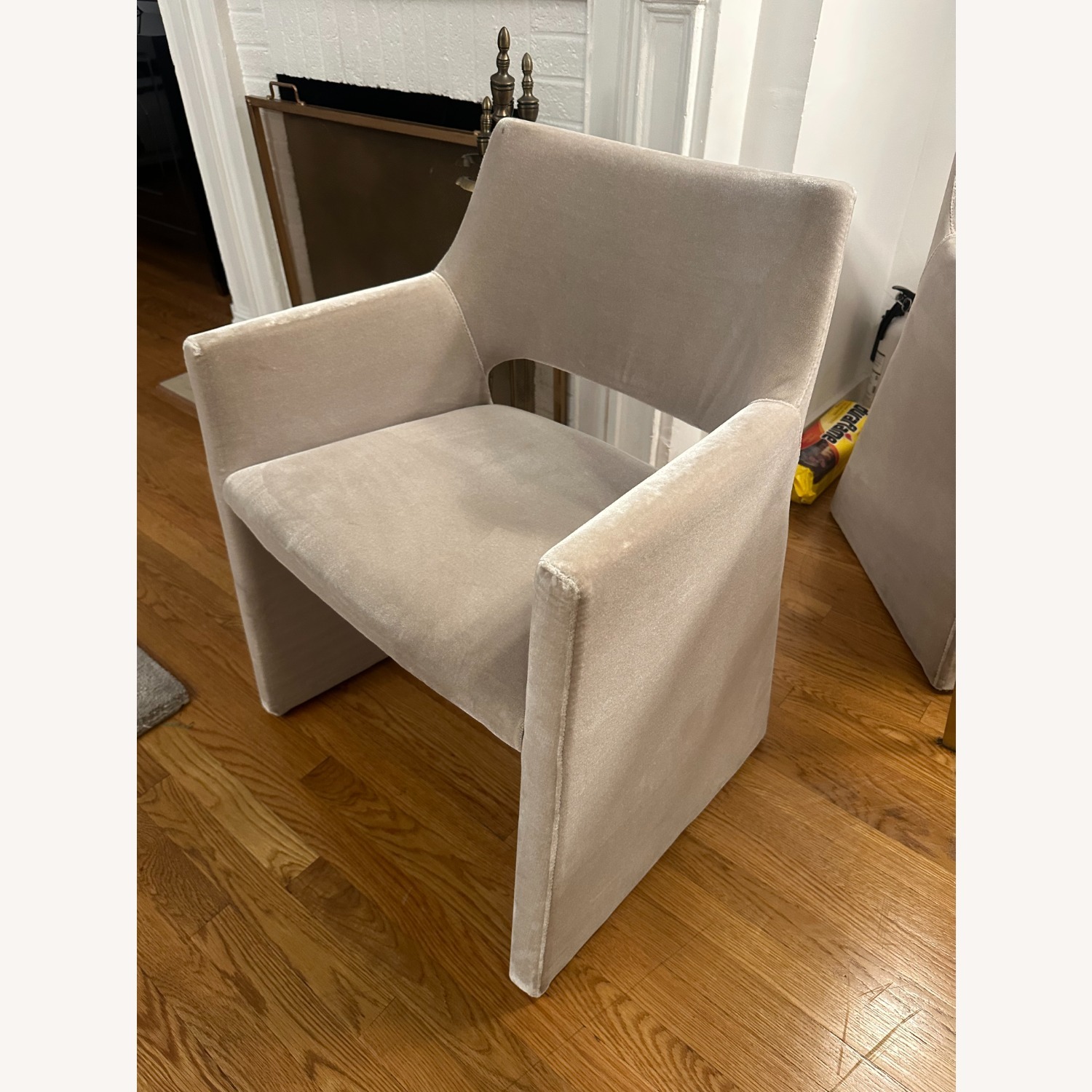 CB2 Foley Dove Grey Dining Armchairs - image-6