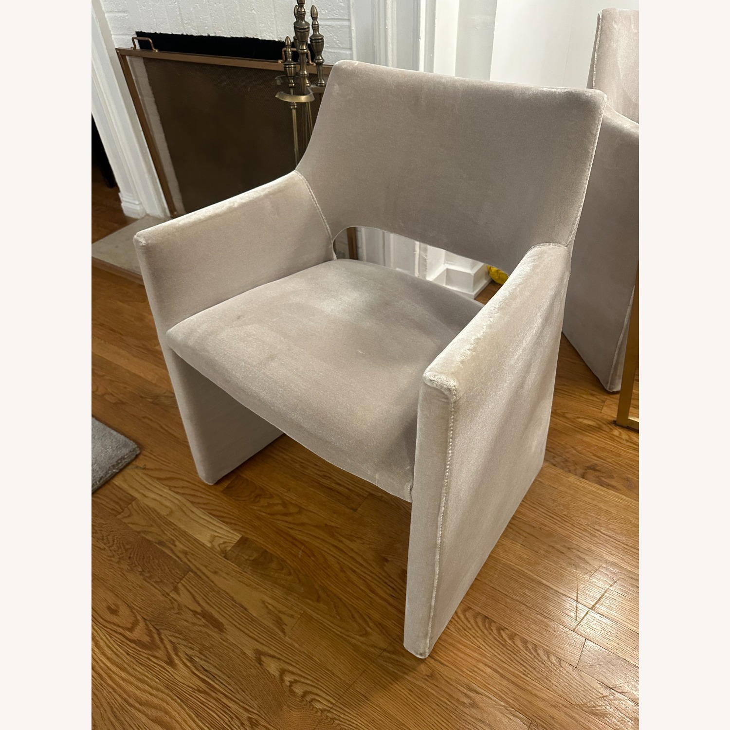 CB2 Foley Dove Grey Dining Armchairs - image-7