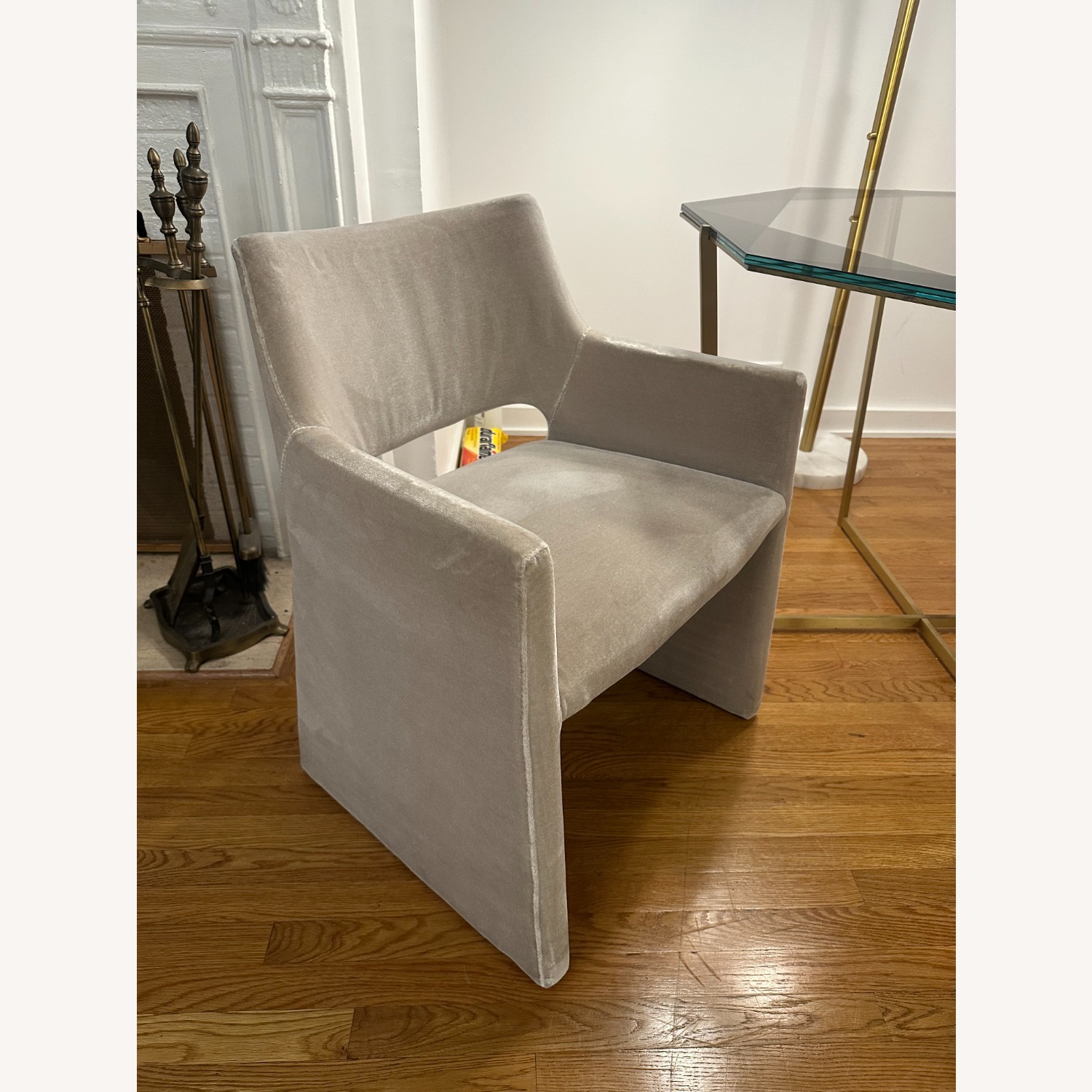 CB2 Foley Dove Grey Dining Armchairs - image-2