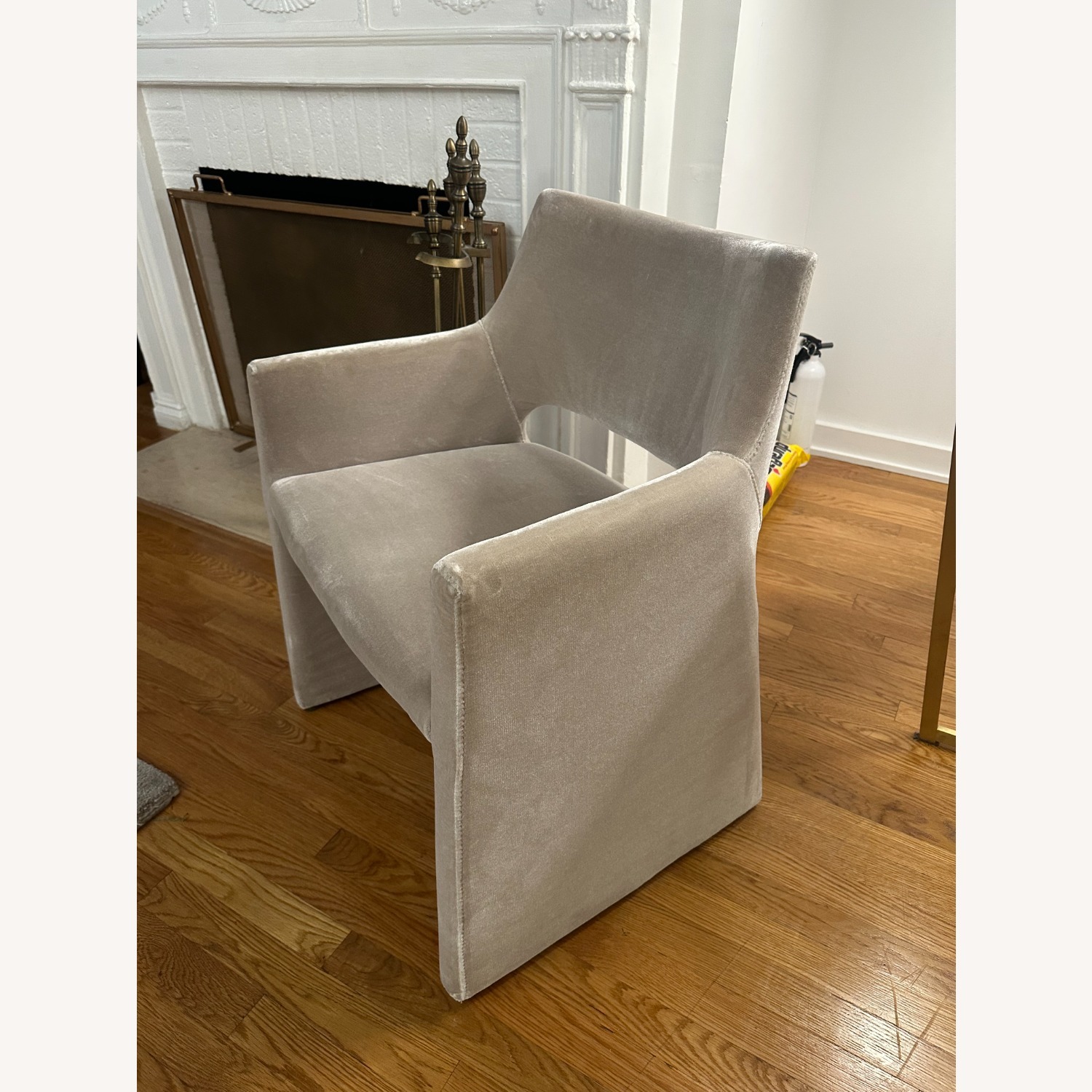 CB2 Foley Dove Grey Dining Armchairs - image-3