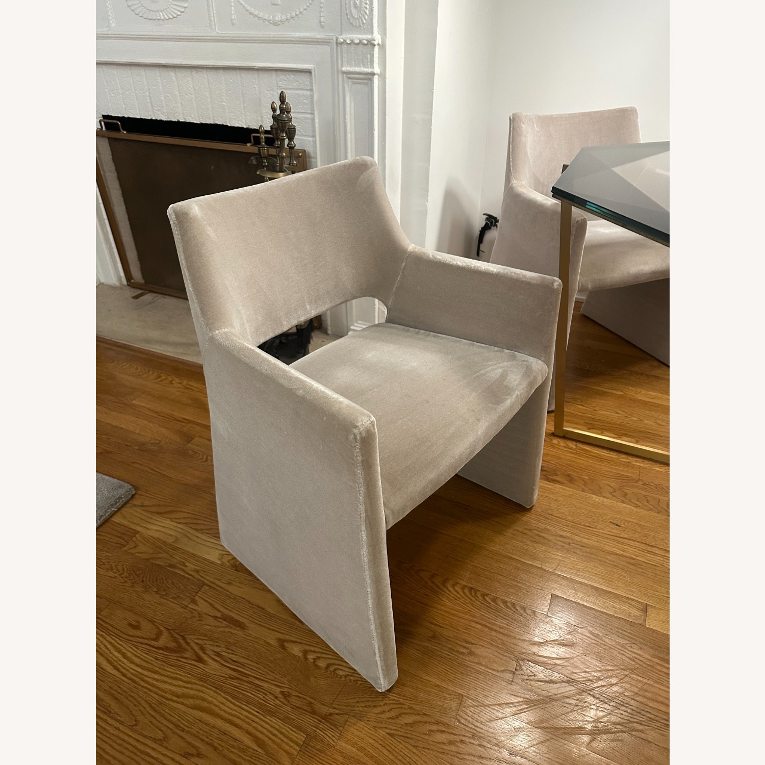 CB2 Foley Dove Grey Dining Armchairs - image-4