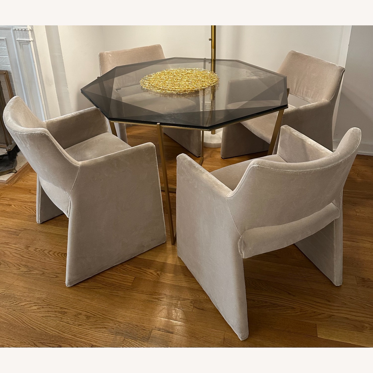 CB2 Foley Dove Grey Dining Armchairs - image-1