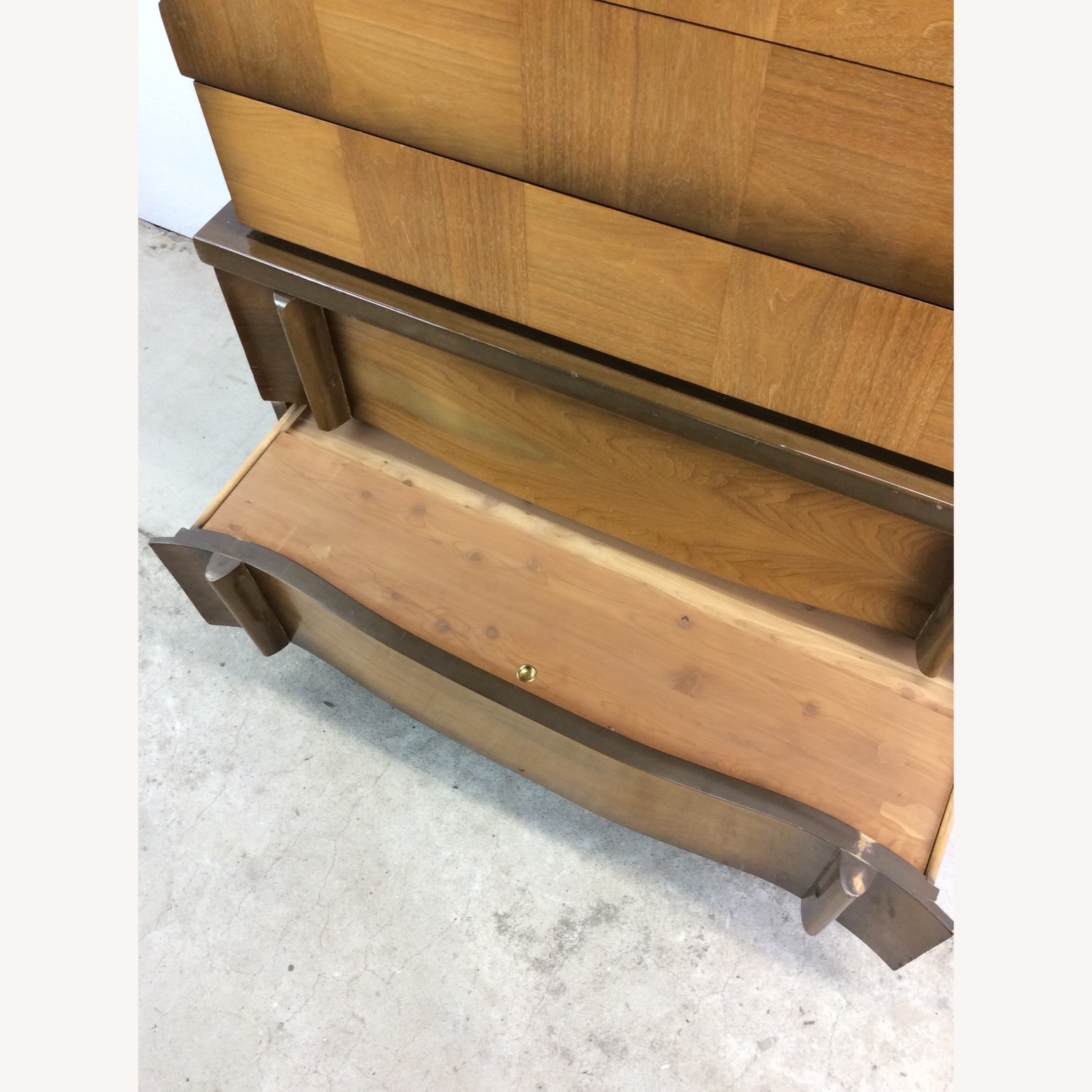 Mid Century Modern Highboy Dresser with Sled Legs - image-21
