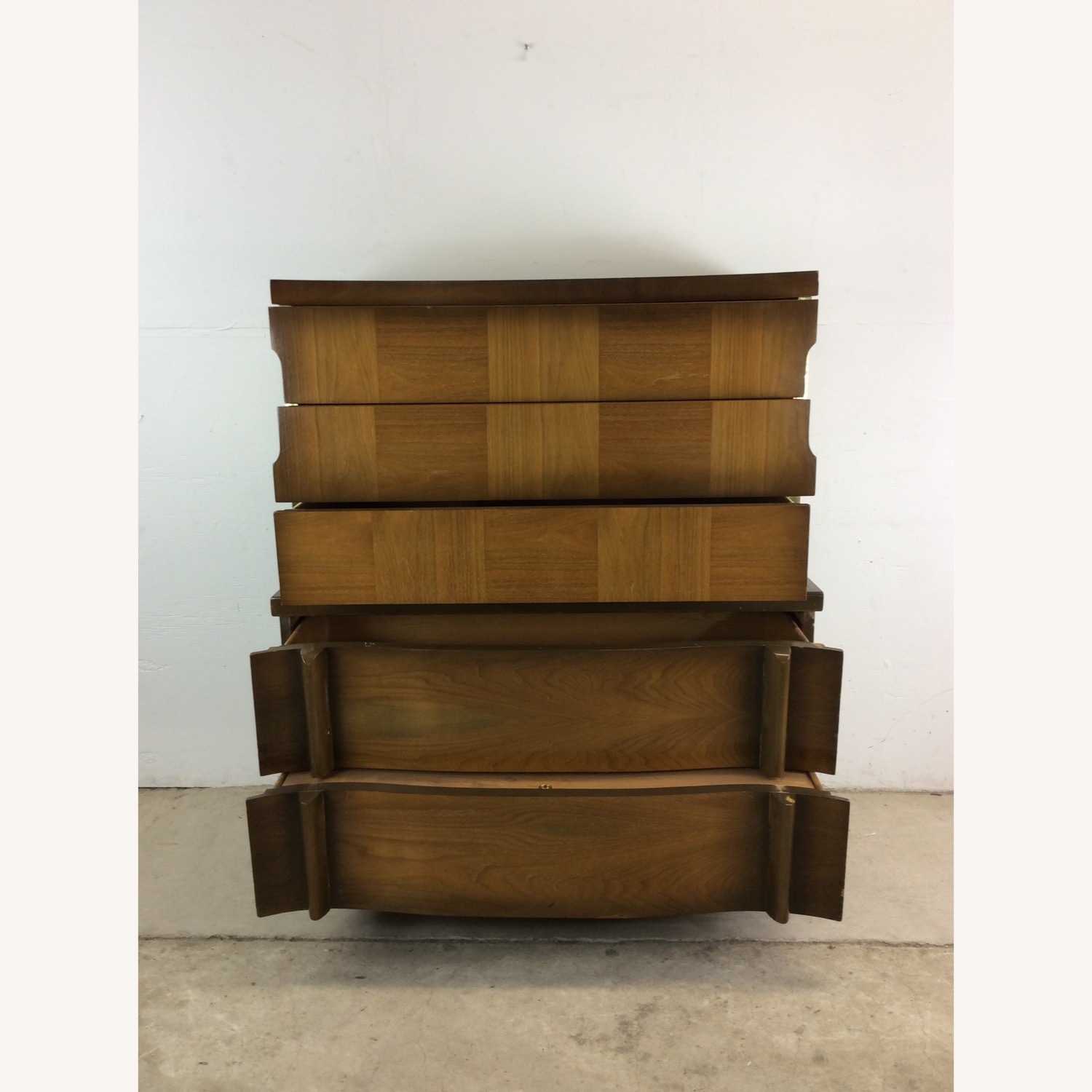 Mid Century Modern Highboy Dresser with Sled Legs - image-17