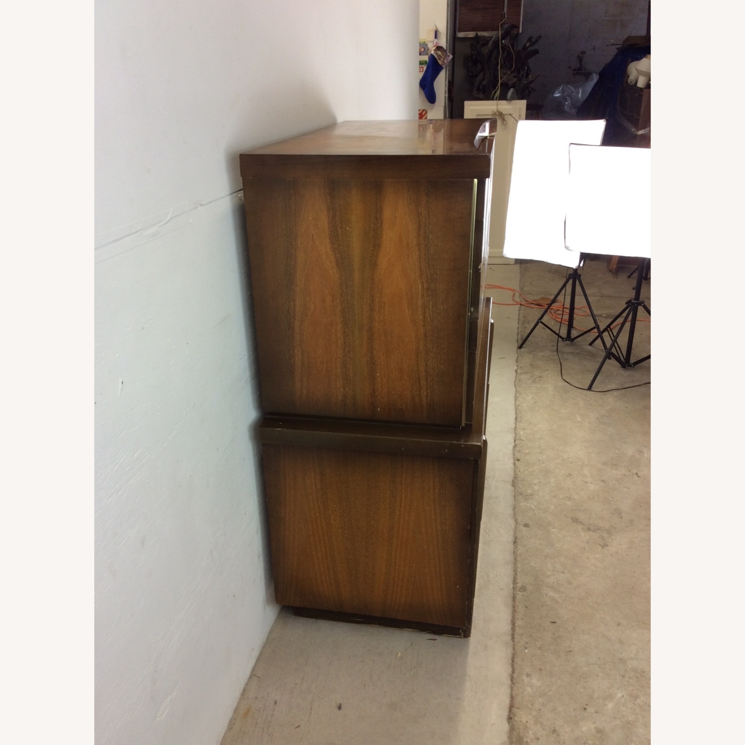 Mid Century Modern Highboy Dresser with Sled Legs - image-14