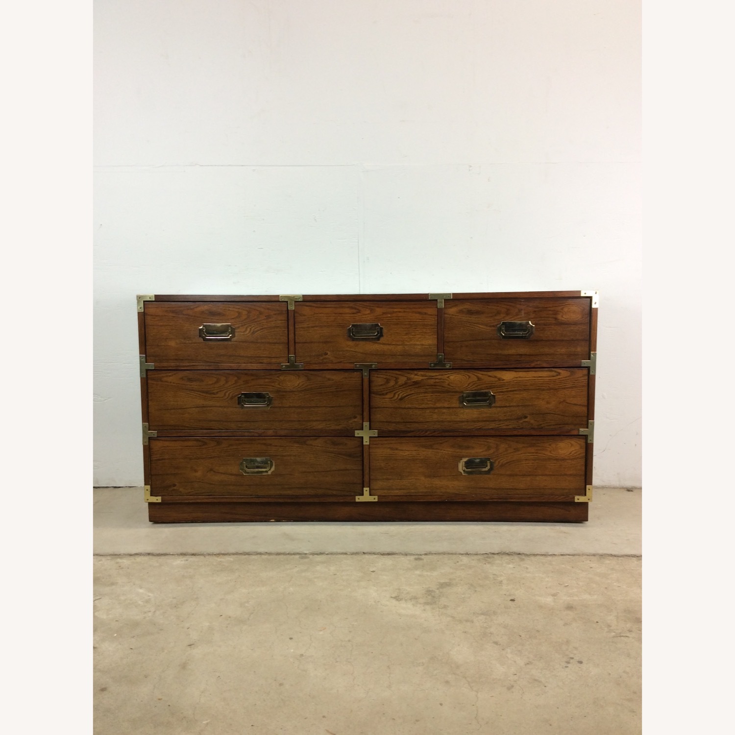 Mid Century Campaign Style Lowboy Dresser - image-1