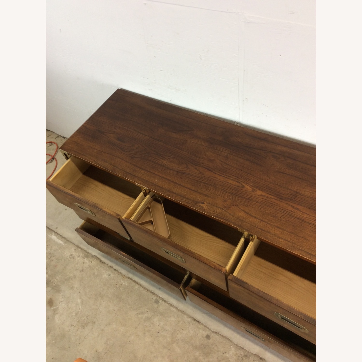 Mid Century Campaign Style Lowboy Dresser - image-21