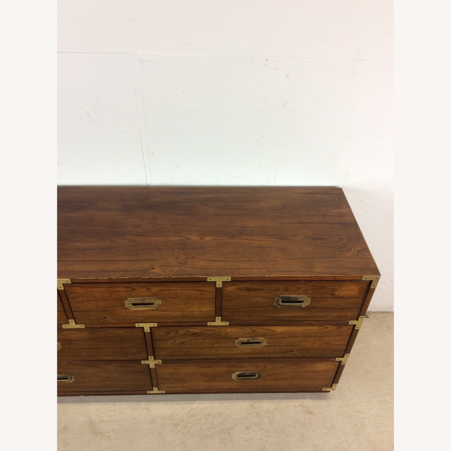 Mid Century Campaign Style Lowboy Dresser - image-9