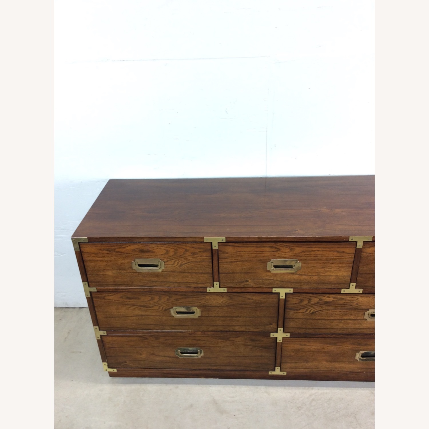 Mid Century Campaign Style Lowboy Dresser - image-6