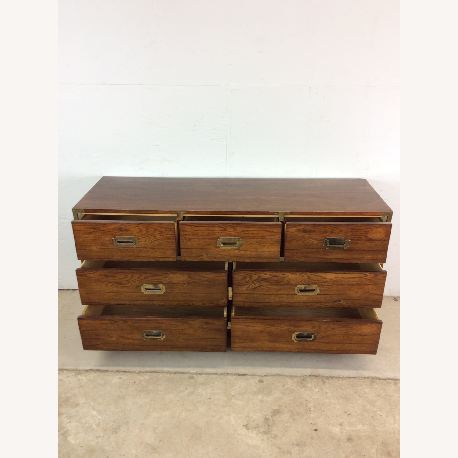 Mid Century Campaign Style Lowboy Dresser - image-19
